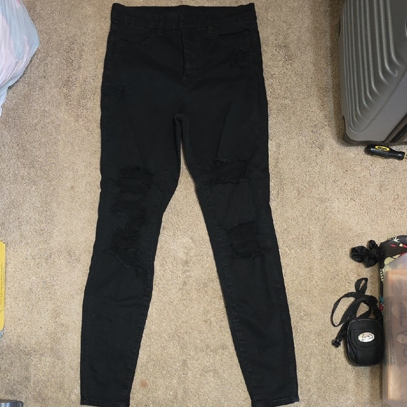 American Eagle Outfitters Black Distressed Leggings - Picture 1 of 8